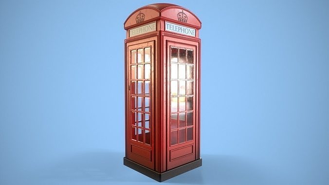 Telephone Box Low-poly 3D model