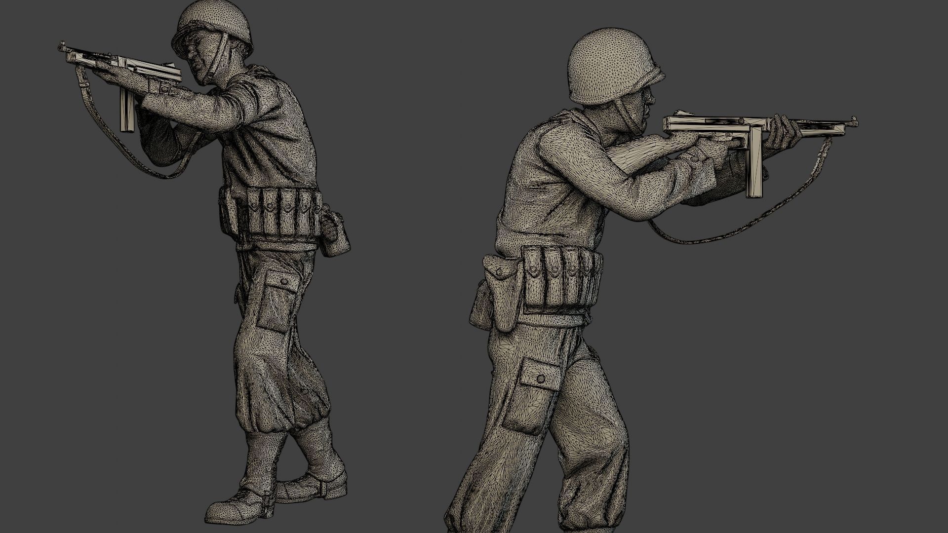 American soldiers ww2 A12 Pack 1 3D Model Collection_17