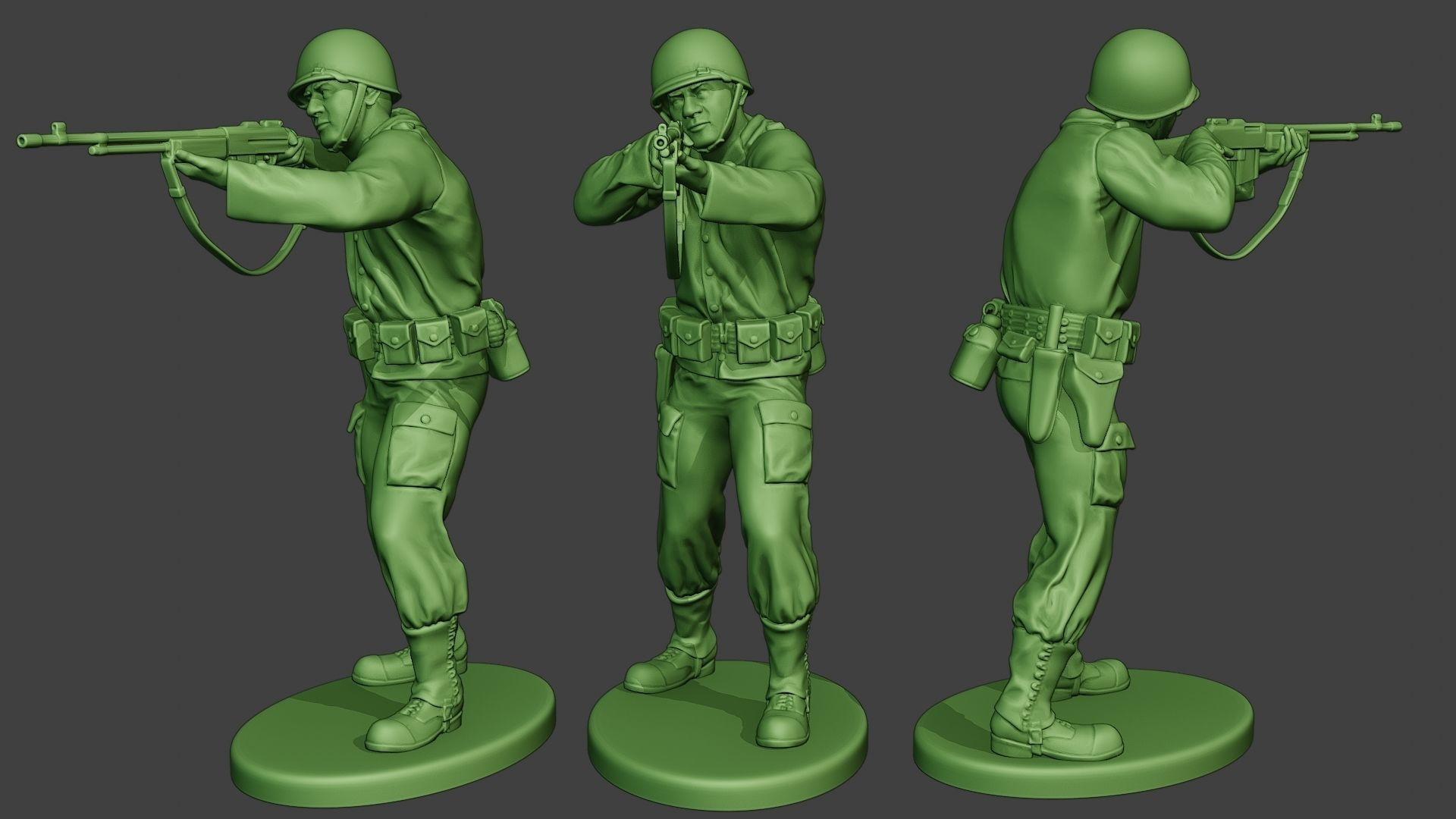 American soldiers ww2 A12 Pack 1 3D Model Collection_5