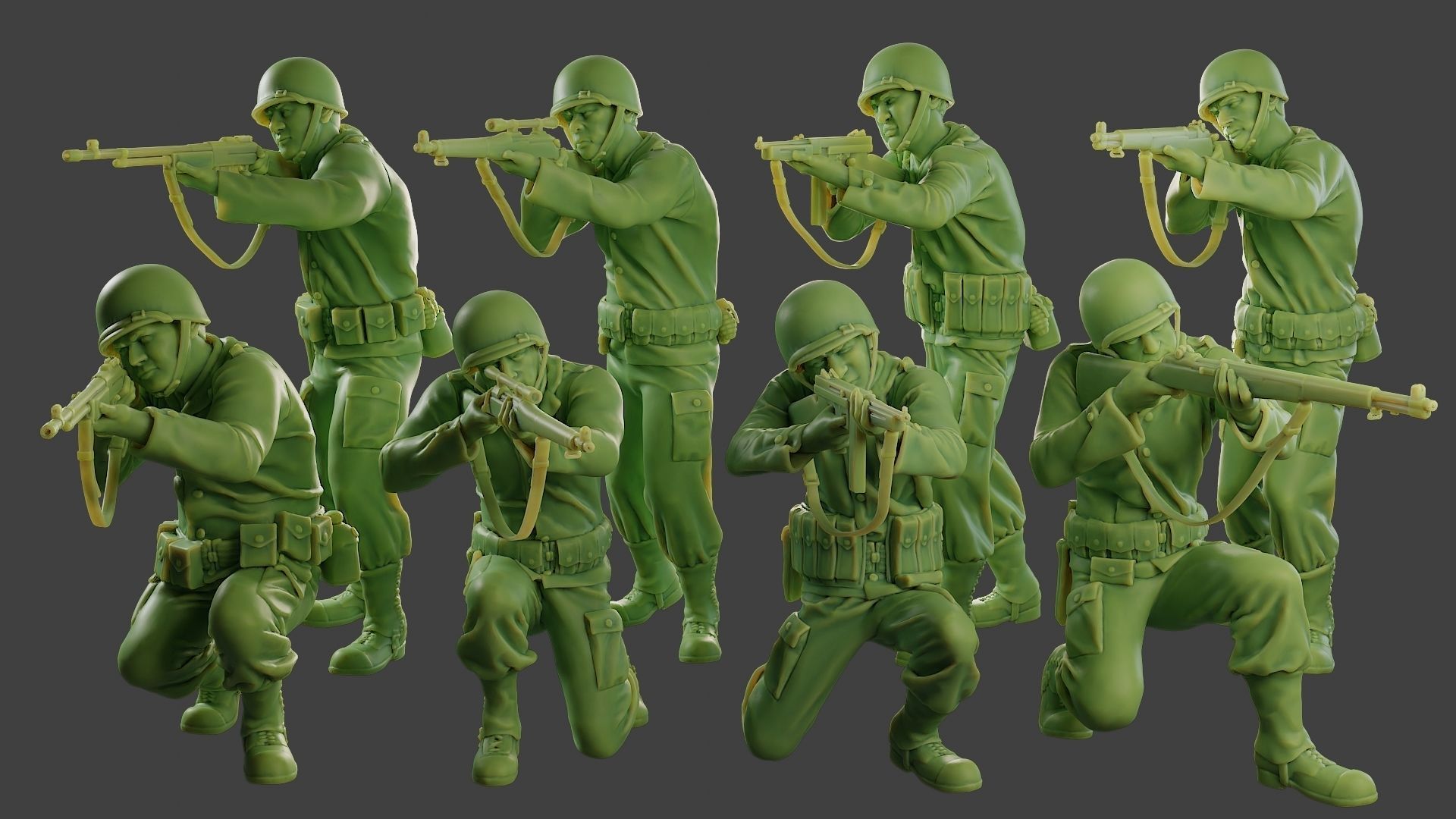 American soldiers ww2 A12 Pack 1 3D Model Collection_2