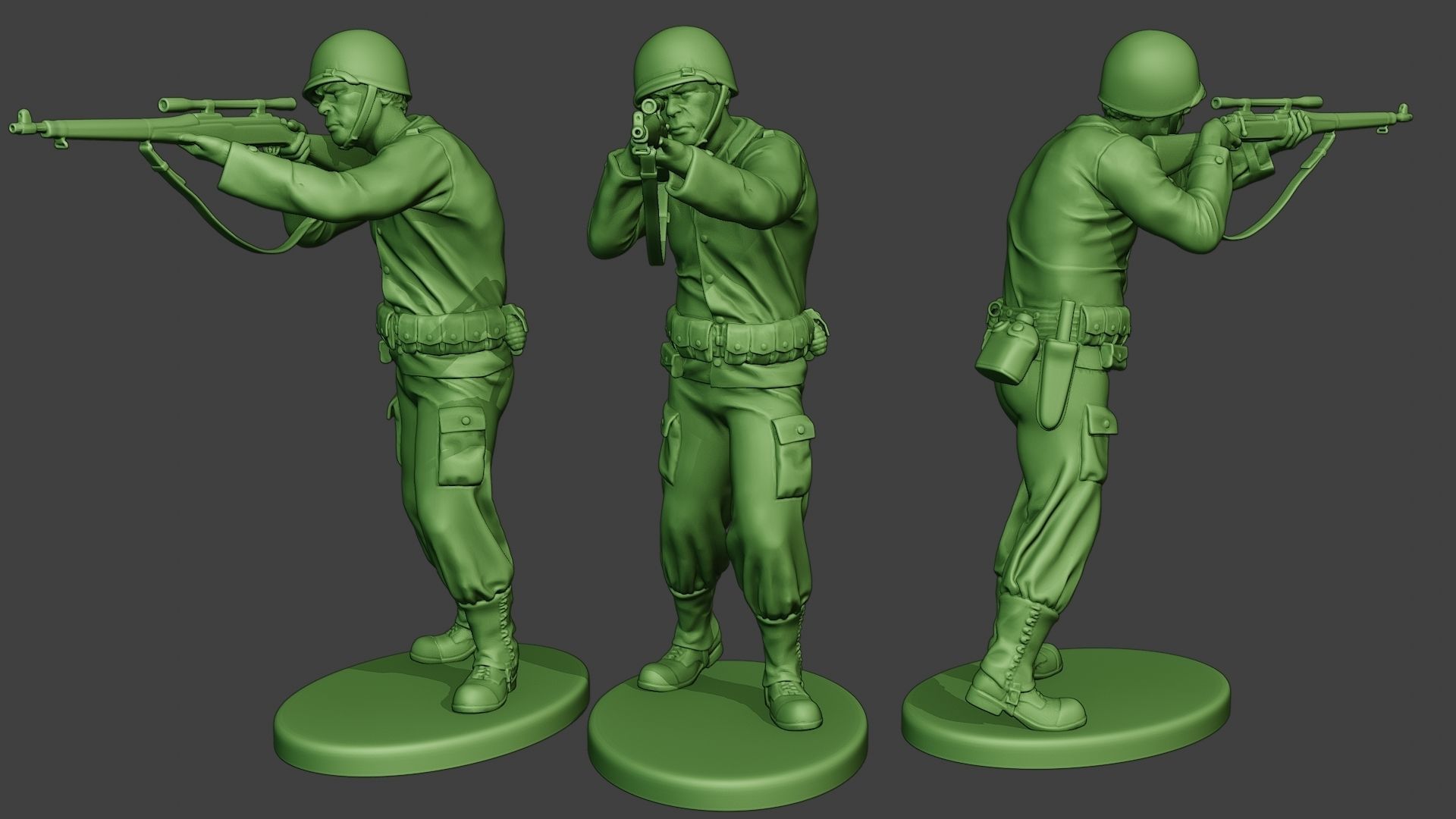 American soldiers ww2 A12 Pack 1 3D Model Collection_8