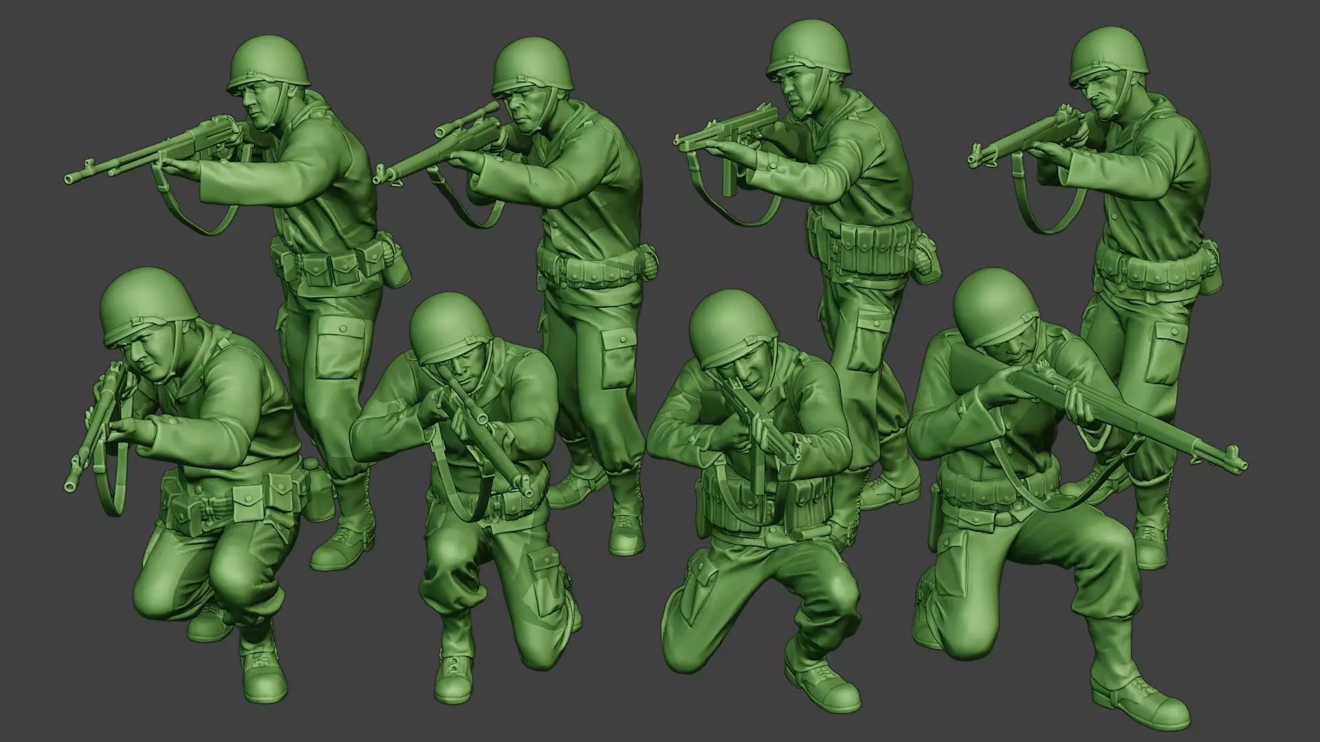 American soldiers ww2 A12 Pack 1 3D Model Collection_0
