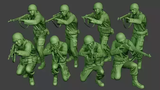 American soldiers ww2 A12 Pack 1 3D Model Collection