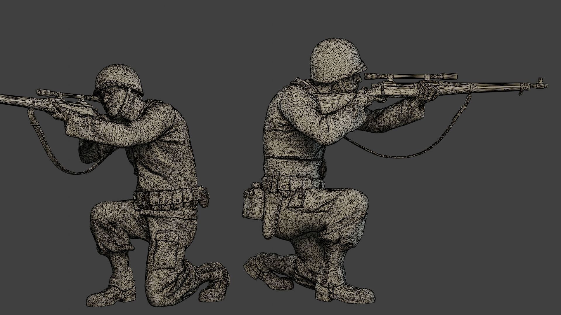 American soldiers ww2 A12 Pack 1 3D Model Collection_14