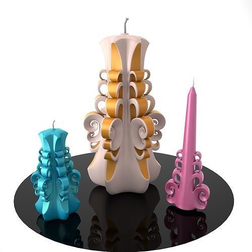 Candle1 set of candles 3D print model