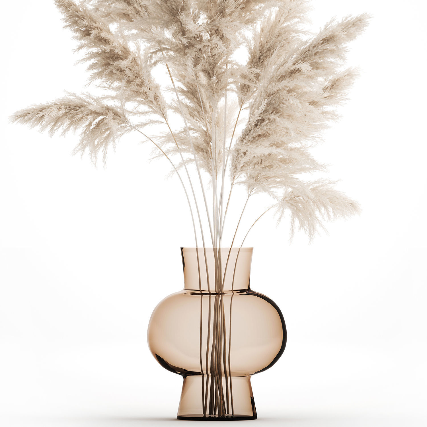 Bouquet of dried white reeds in a Vase 145 3D model_7