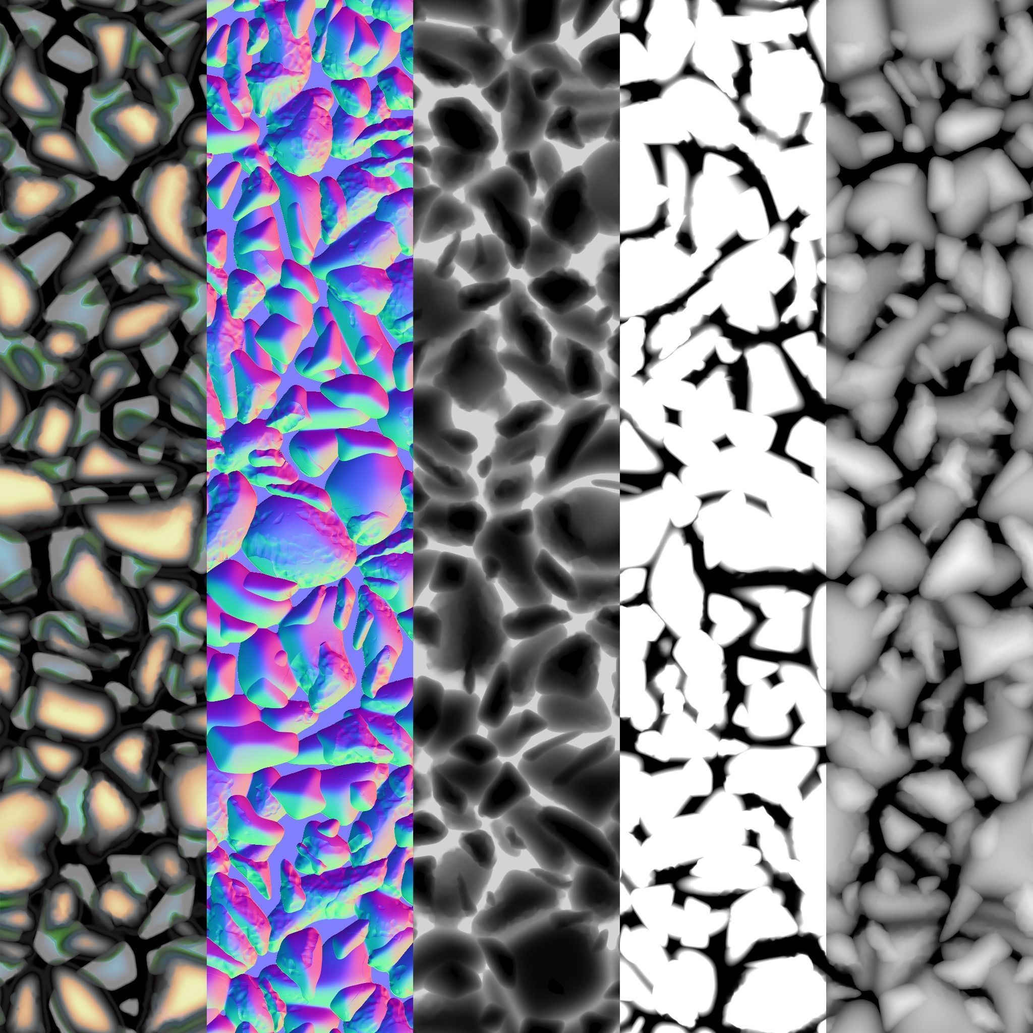 Gravel PBR seamless material Texture_6