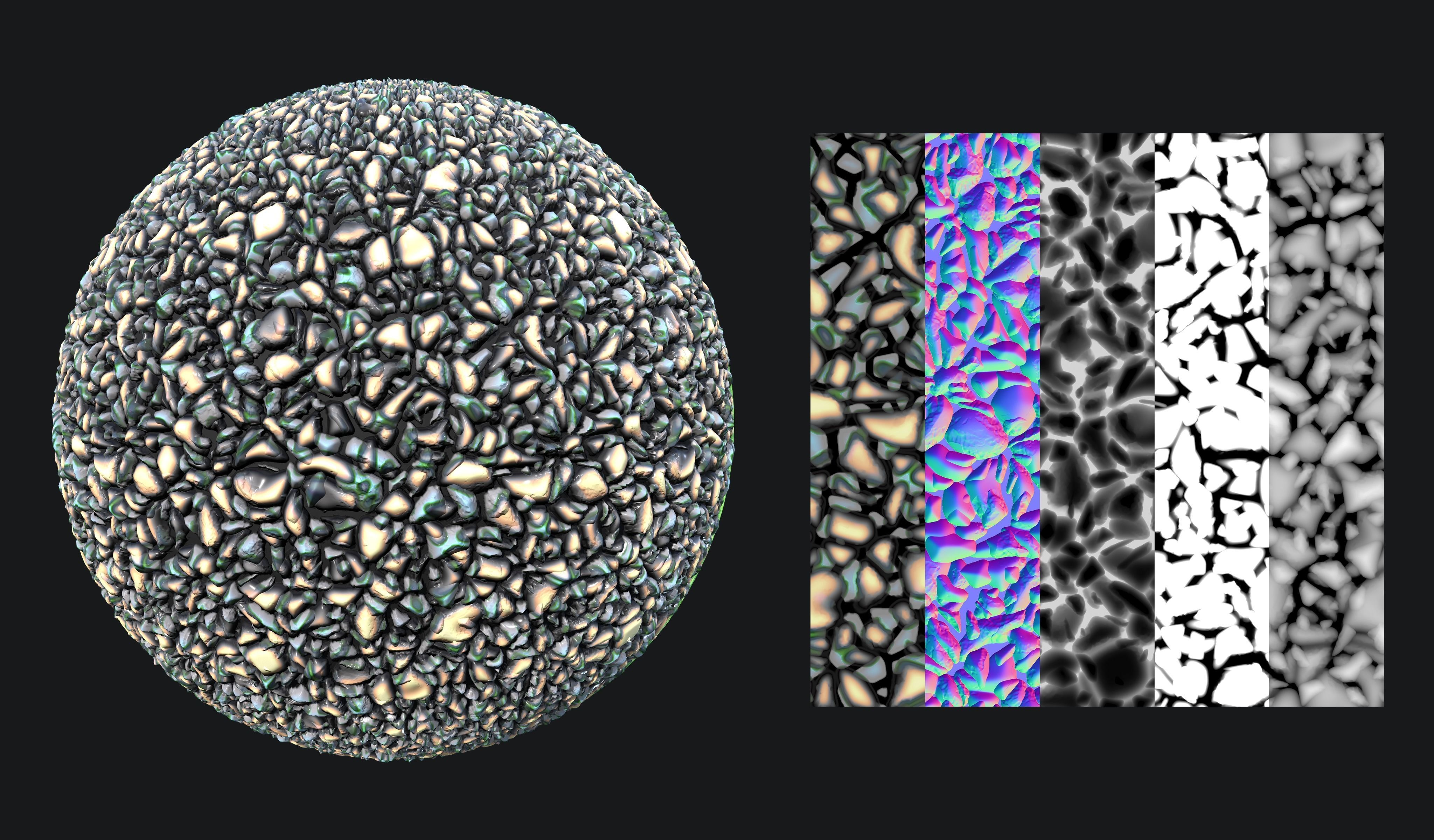 Gravel PBR seamless material Texture_5