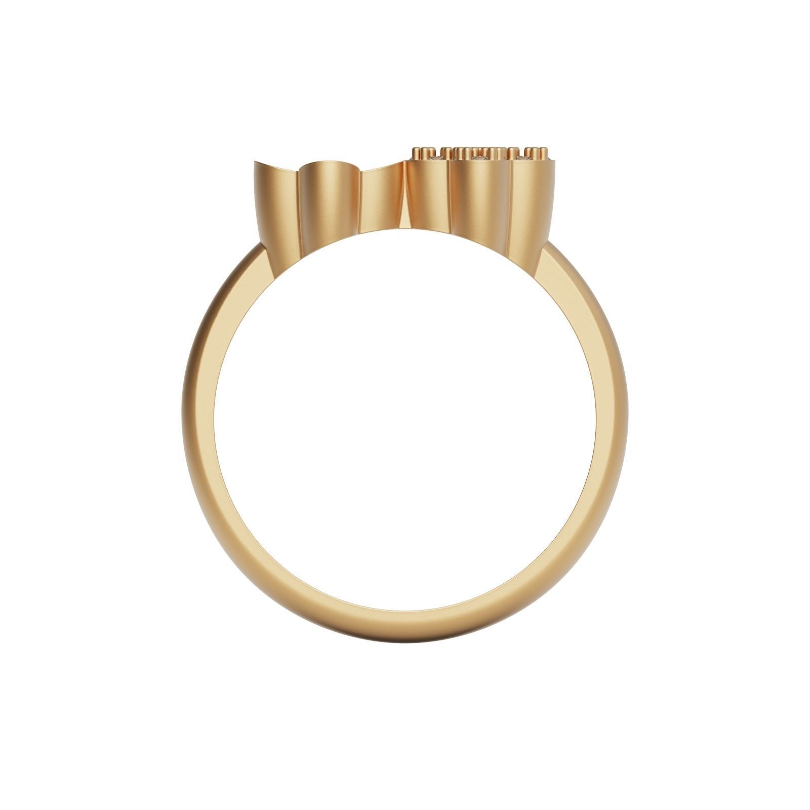 Gold ring V-gem 3D print model_2