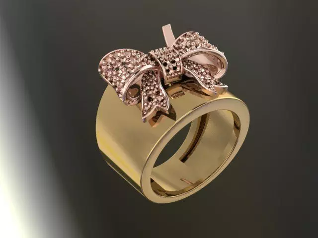 Bow tie Ring 3D print model