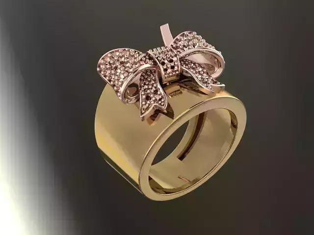 Bow tie Ring 3D print model