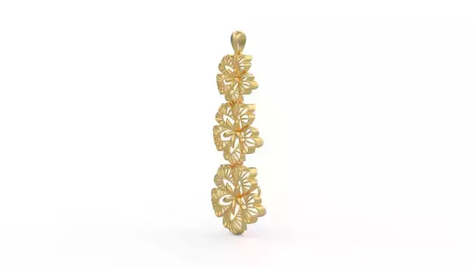 Ultra Vision Chained Flowers Leaf Pendant