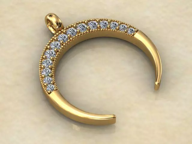 Moon Pendant 3D print model_0