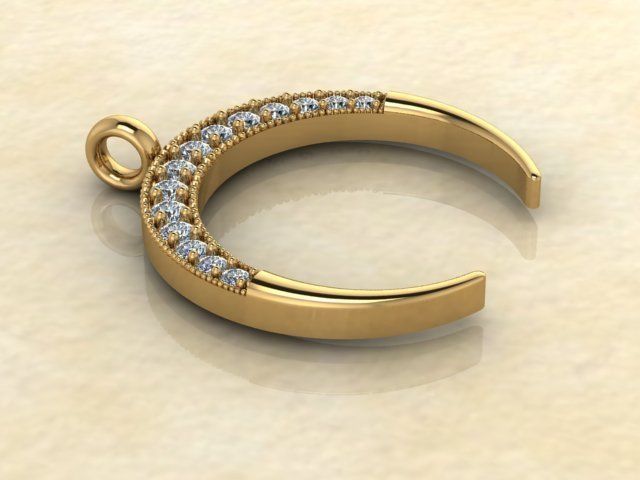 Moon Pendant 3D print model_2