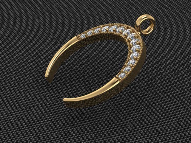 Moon Pendant 3D print model_3