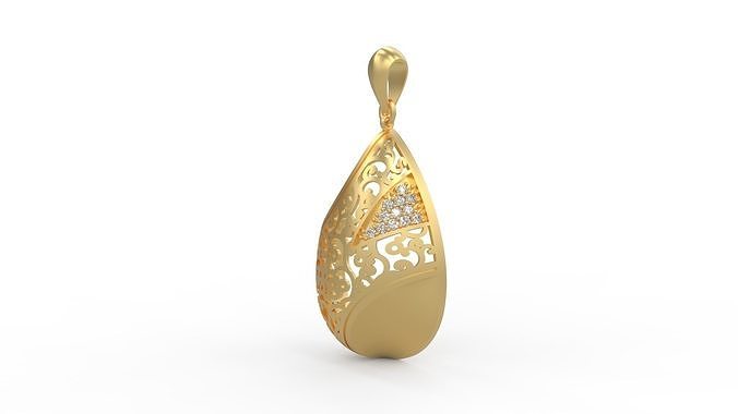 Ultra Vision Drop Flower Pendant Multistone Pendant 3D print model