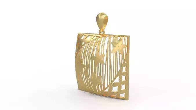 Ultra Vision Square Wicker Flower or Star Women Pendant