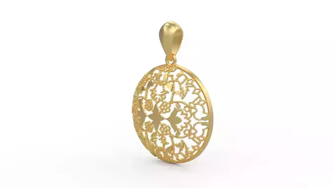 Ultra Vision Ottoman Islamic Flower Pattern Pendant
