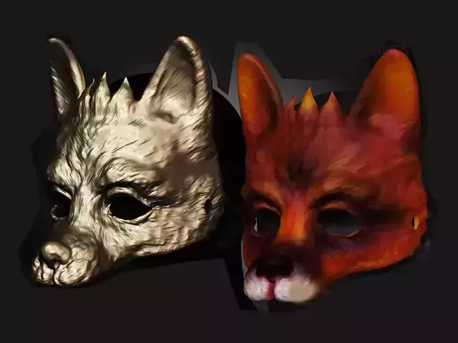 Kitsune Fox Mask - Japanese Cosplay