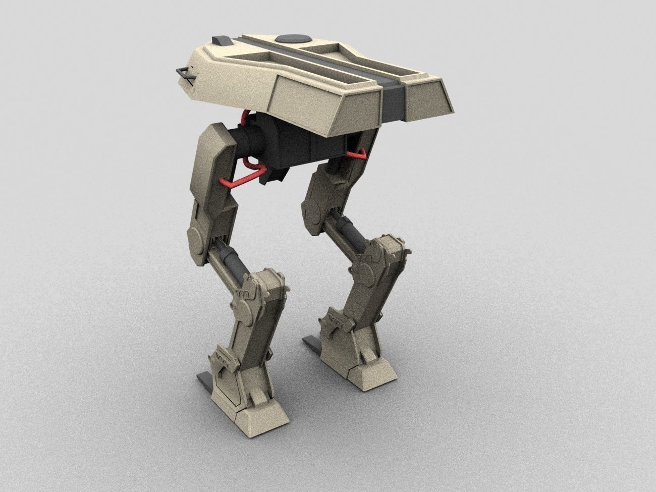 mech robot Low-poly 3D model_1