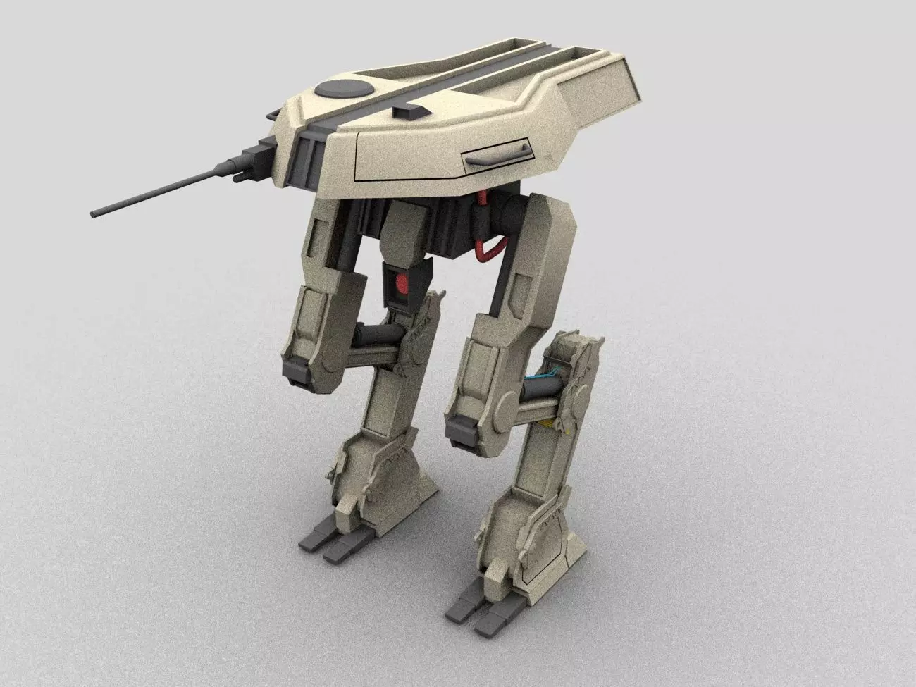 mech robot Low-poly 3D model_0