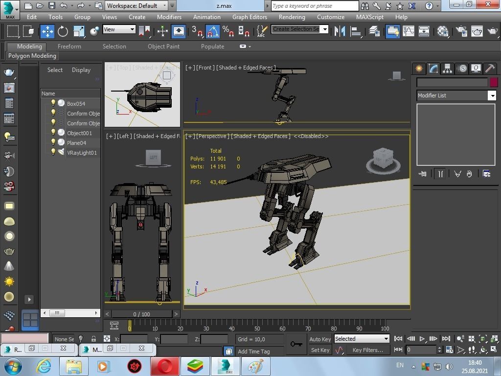 mech robot Low-poly 3D model_4