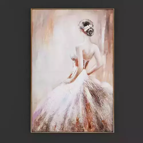 Pictures213 painting of woman in dress 3D model