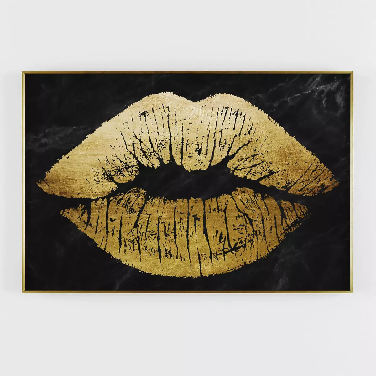Pictures214 gold lips art 3D model_0