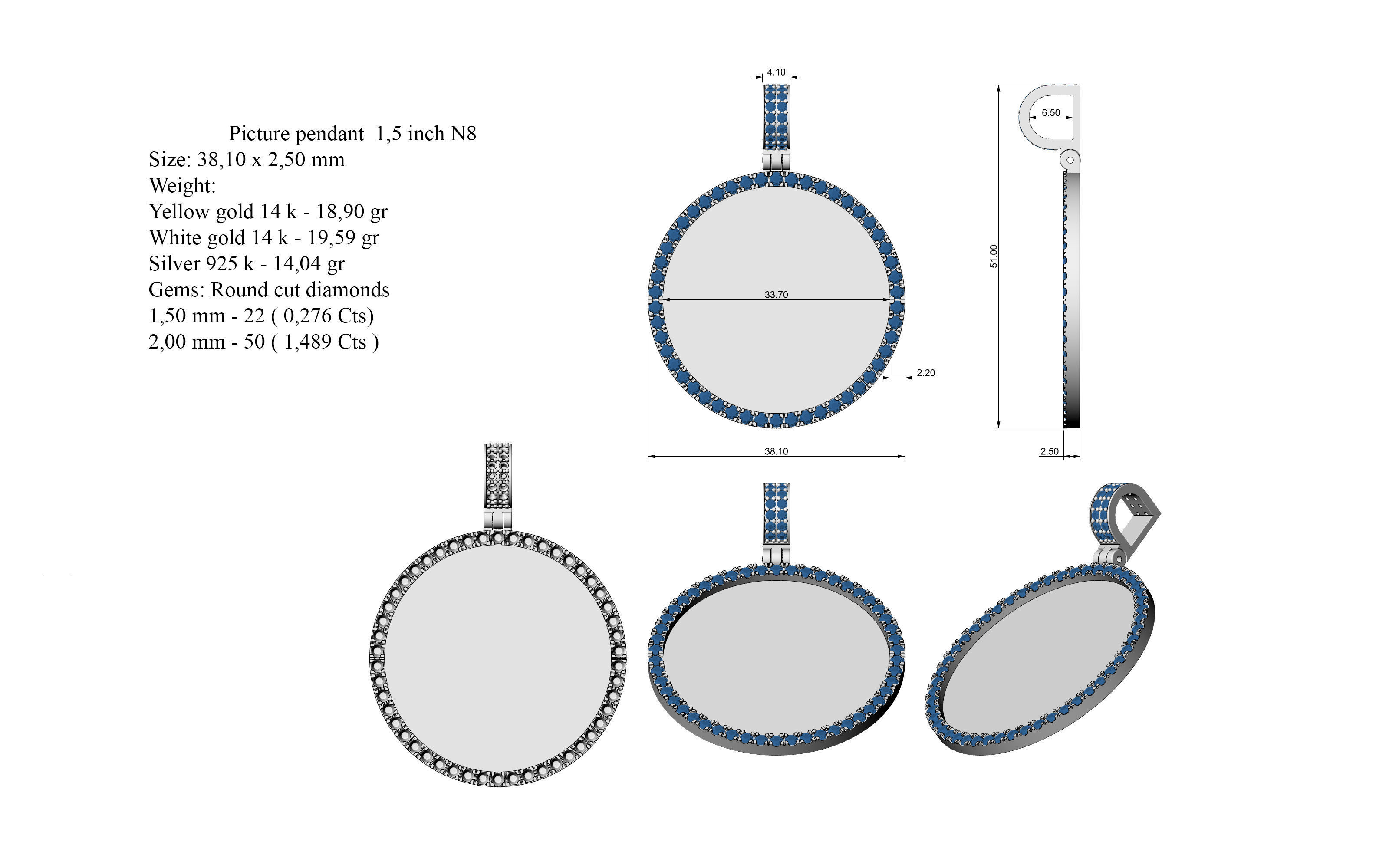 Picture pendant 1-2 inch N8 3D print model_10