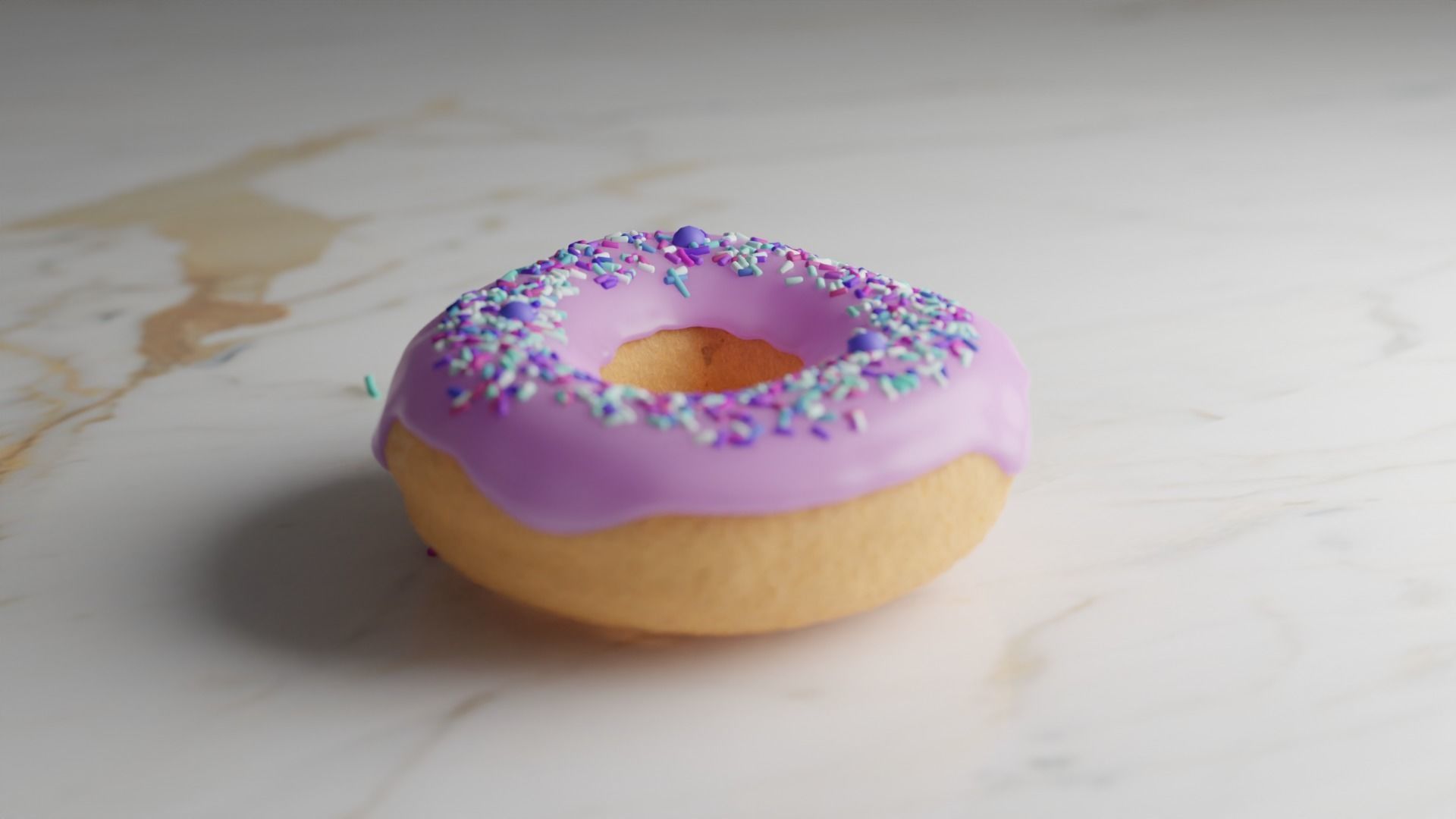 Stylized Donut PBR Free 3D model_1