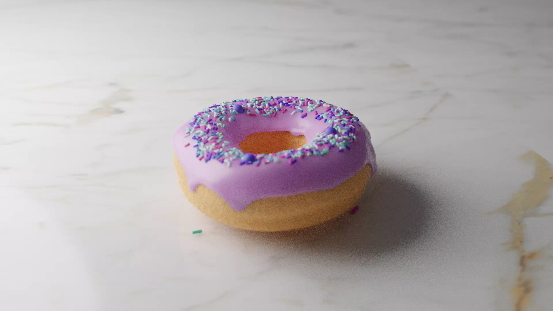 Stylized Donut PBR Free 3D model_0