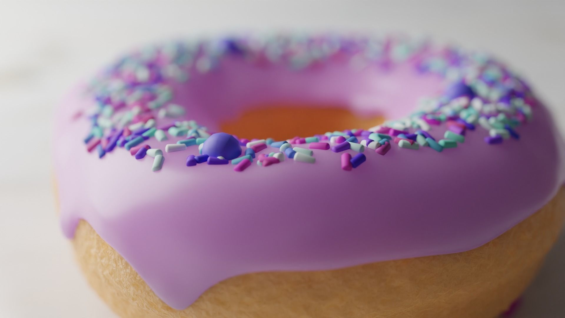 Stylized Donut PBR Free 3D model_2