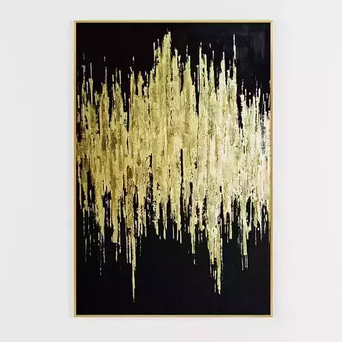 Pictures218 gold and abstract painting 3D model