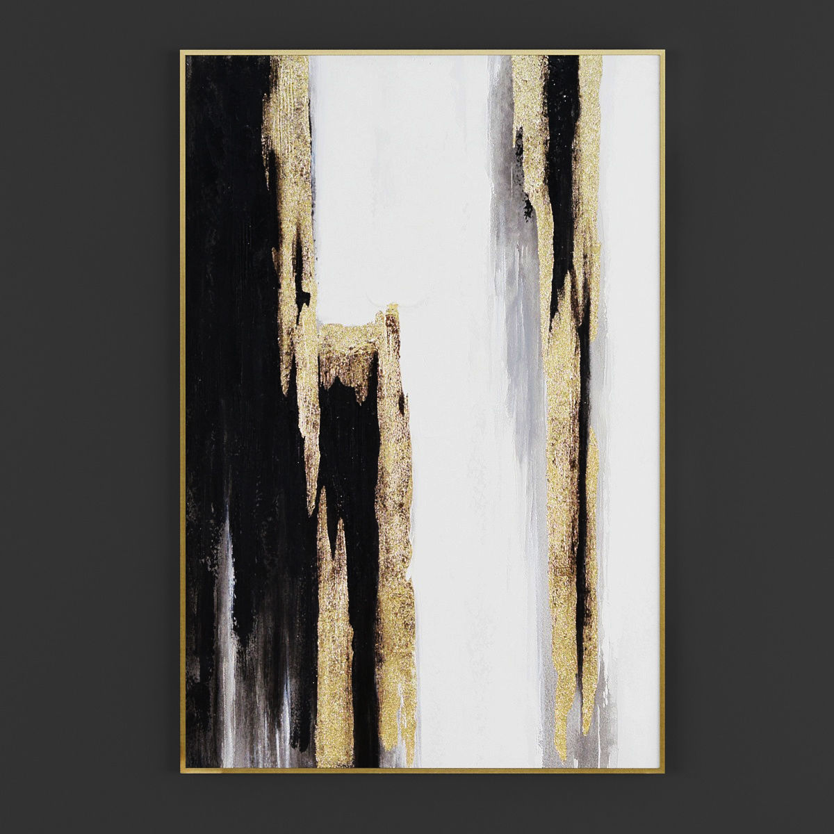 Pictures219 abstract painting - gold 3D model_2