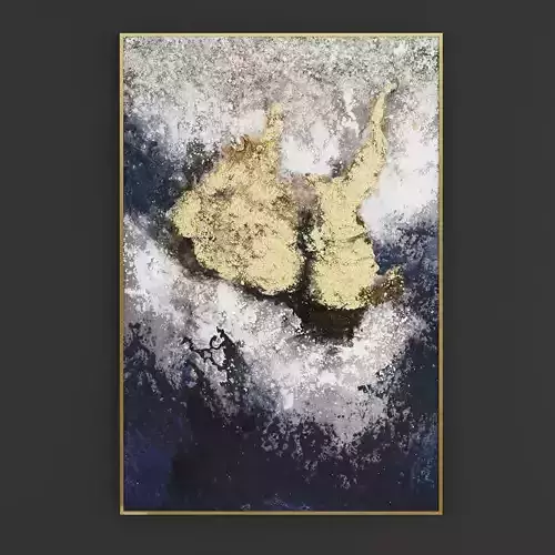 Pictures219 abstract painting - gold 3D model