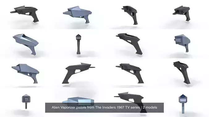 Alien Vaporizer pistols from The Invaders 1967 TV series 3D Model Collection