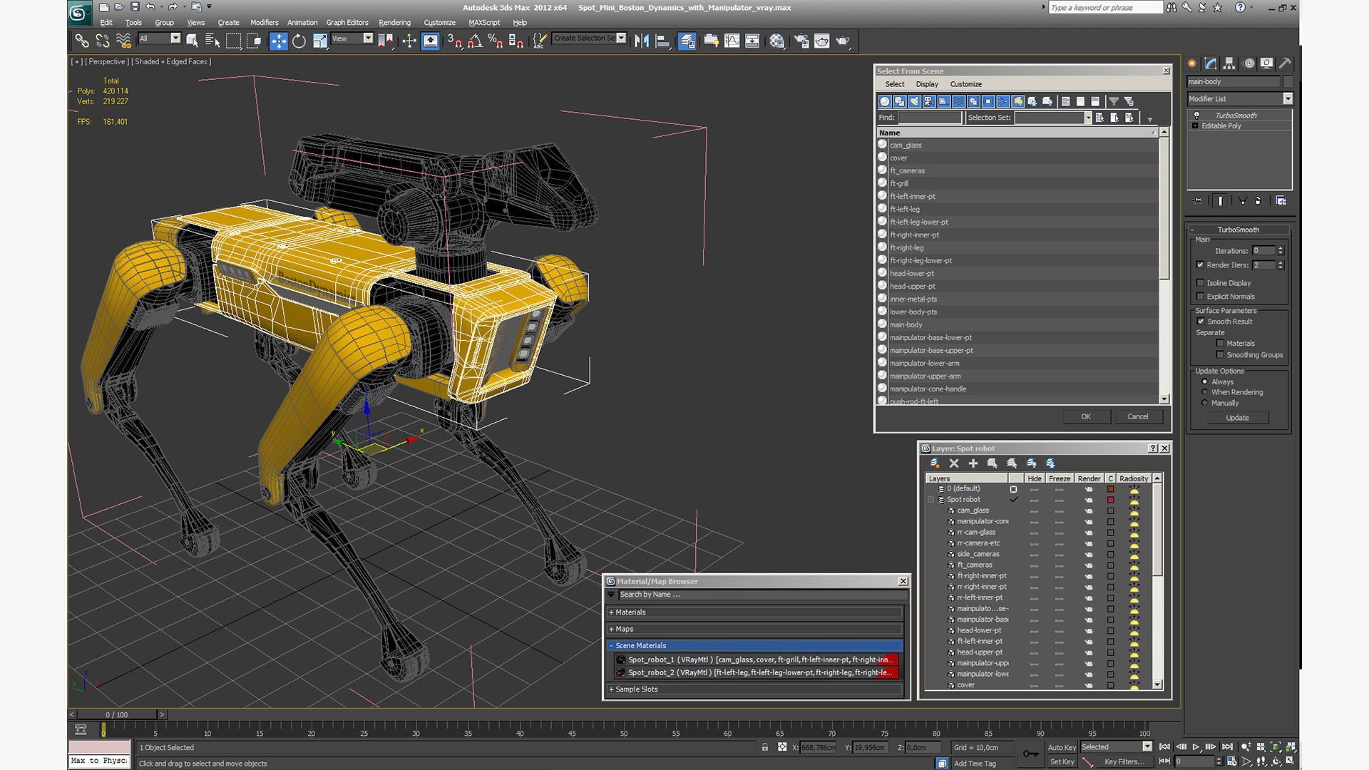 SpotMini Boston Dynamics with Manipulator 3D model_22