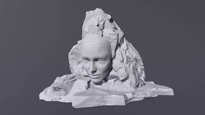 Mountain face 3D print model