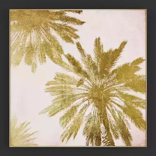 Pictures227 gold palm tree wall art 3D model