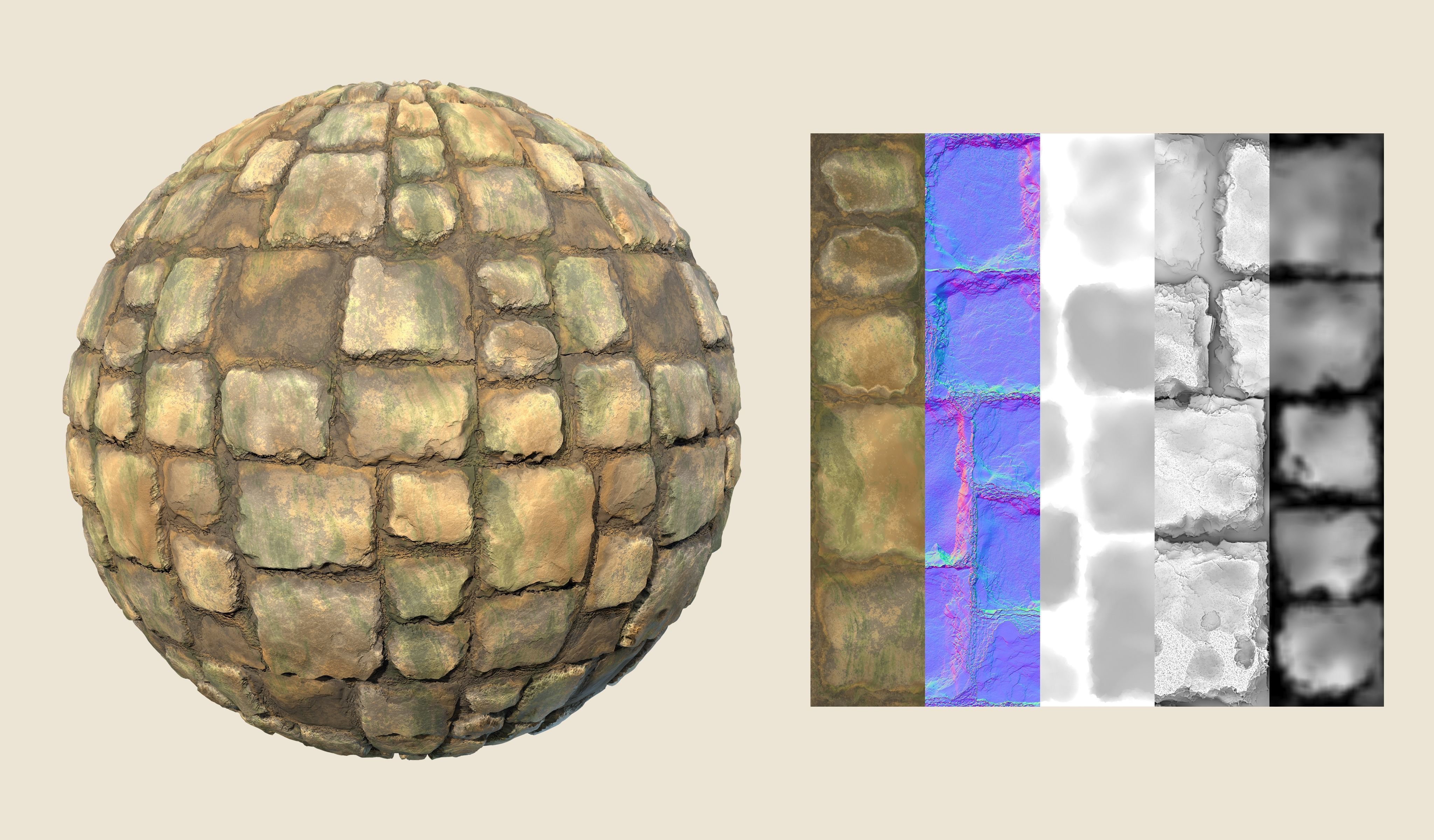 Rock wall PBR seamless material Texture_4