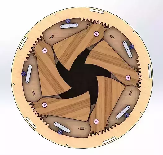 Wood Rotating Dining Table Design -Diameter2m 3D print model