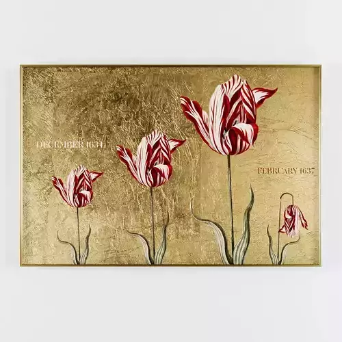 Pictures228 three tulips Low-poly 3D model