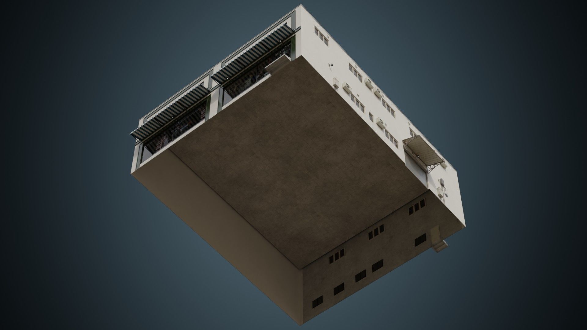 Building 14 Low-poly 3D model_5