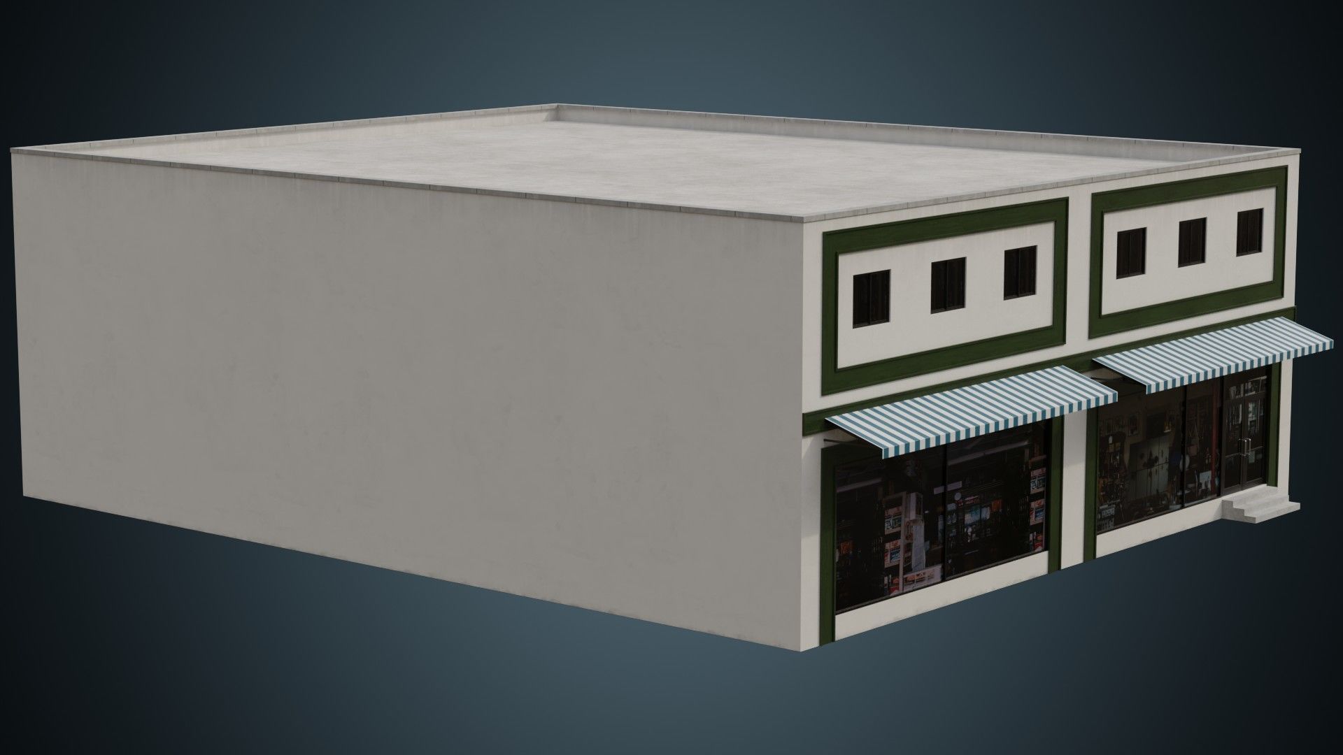 Building 14 Low-poly 3D model_2