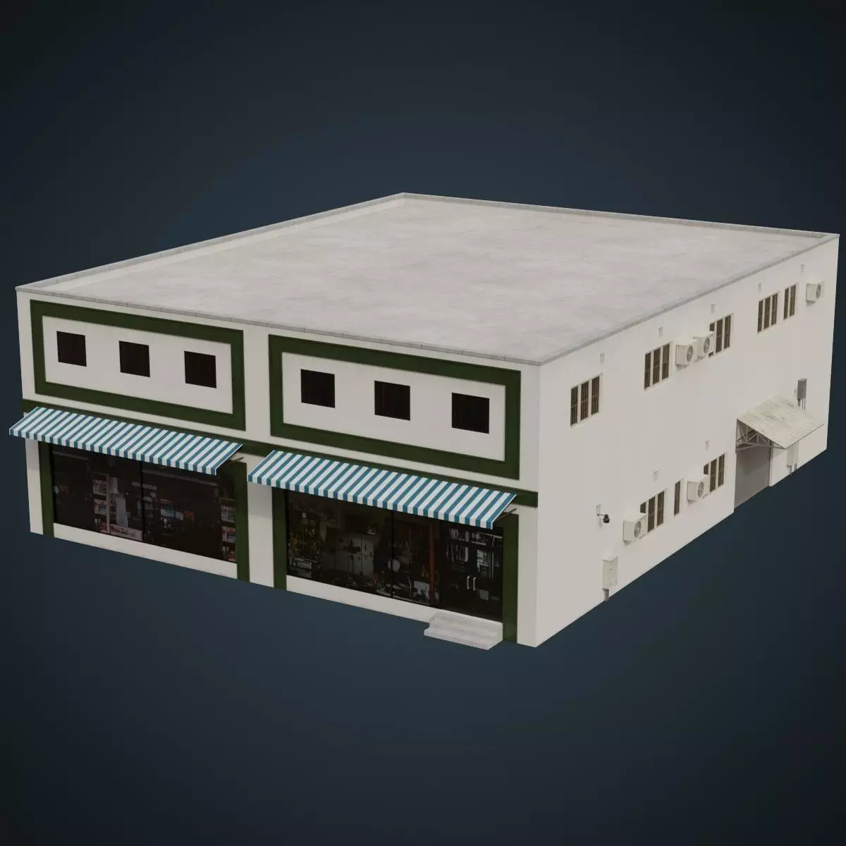 Building 14 Low-poly 3D model_0