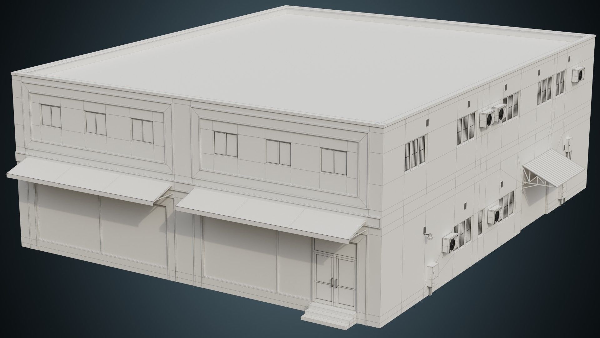 Building 14 Low-poly 3D model_10