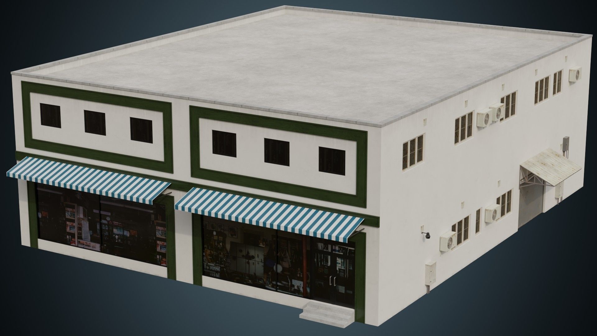 Building 14 Low-poly 3D model_1