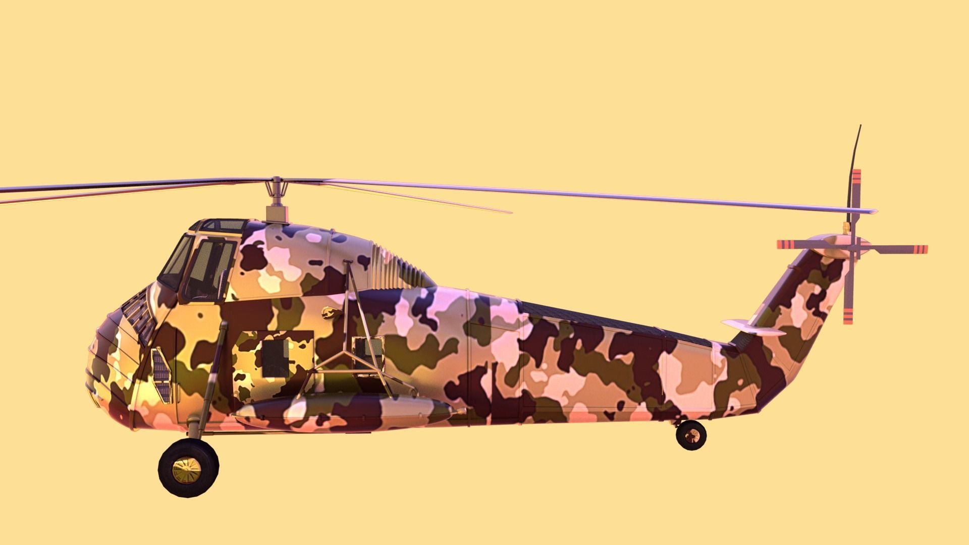 Military helicopter 3D model Low-poly 3D model_14