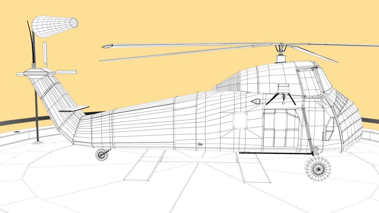 Military helicopter 3D model Low-poly 3D model_28