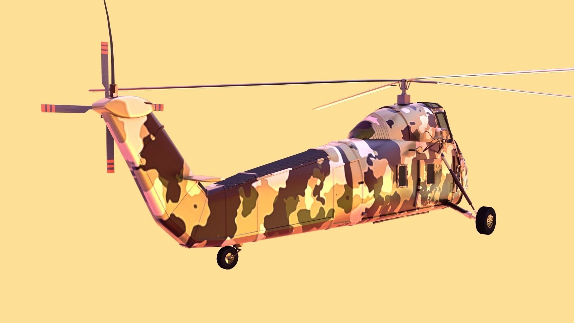Military helicopter 3D model Low-poly 3D model_17